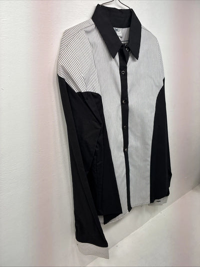 Me Women’s Cowboy Threads Black White Long Sleeve Button Up XL LL-38