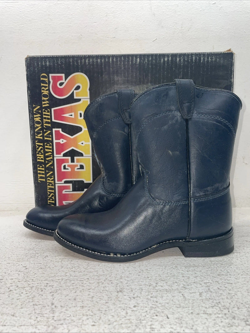 New Kids Navy Texas Brand Cowboy Boots. 3207 2 D. 23-142