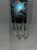 New Women’s Rock 47 Silver Oval Diamond Earrings. ER2704R47 A-90