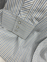 New Men’s White Horse White Striped Long Sleeve Pearl Snap 4XL F-46