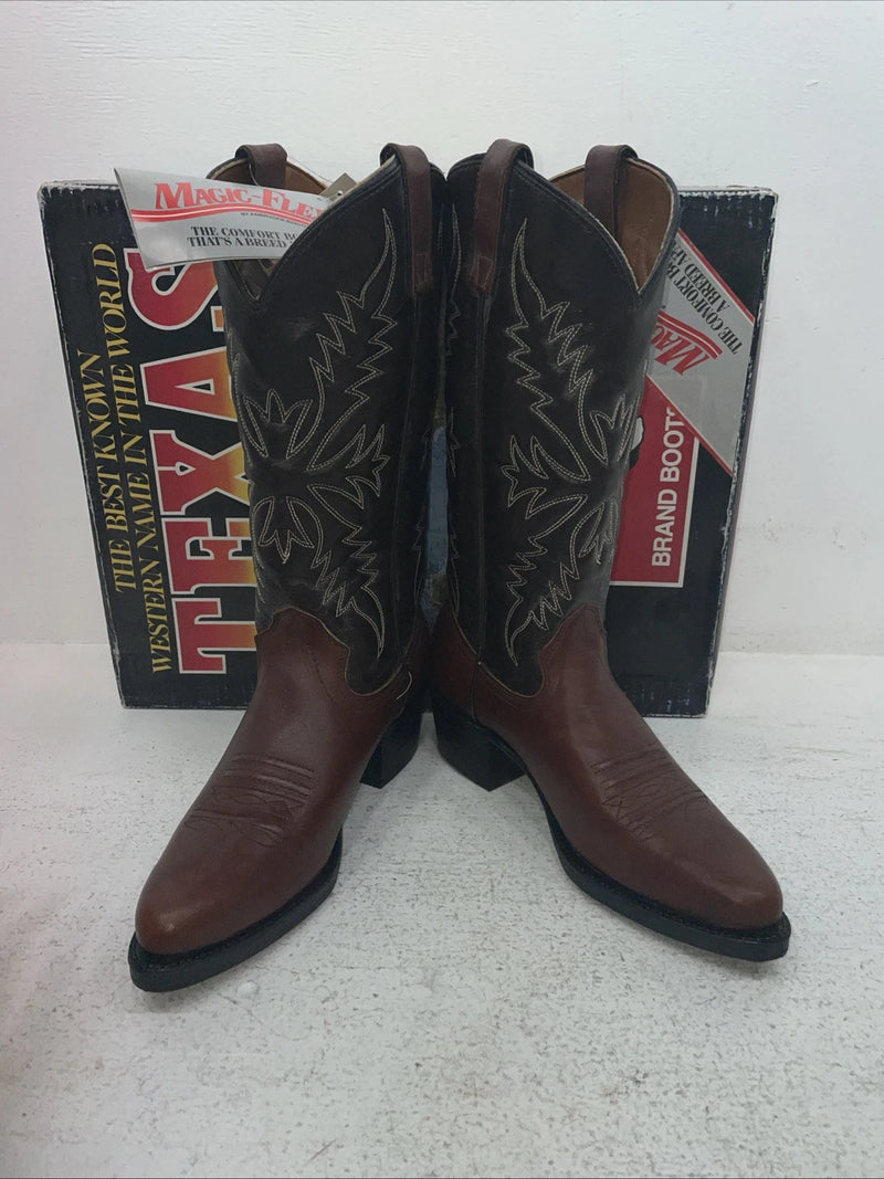 New Men’s Brown Texas Brand Cowboy Boots. 1231 7.5 7 1/2 D. 3-154
