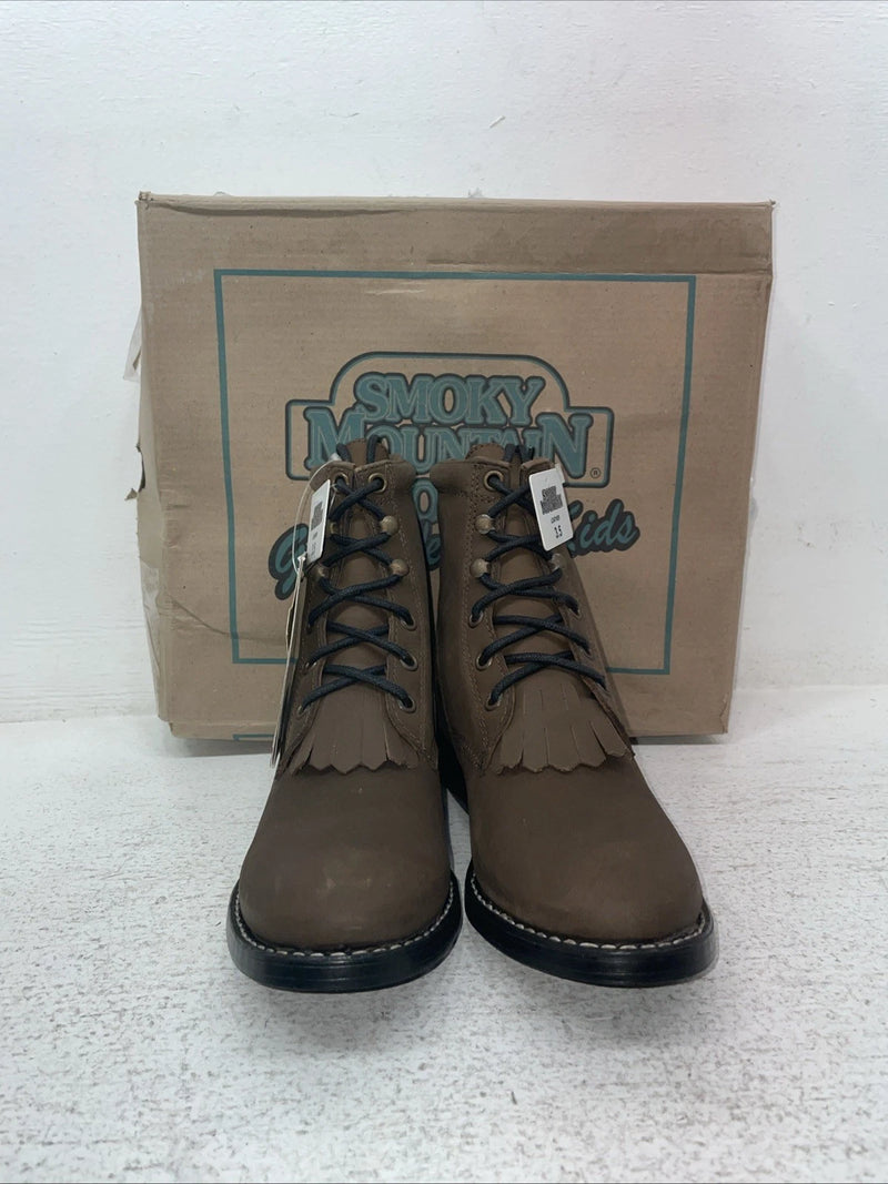 New Youth Brown Lac Up Smoky Mountain Cowboy Boots. 3046 3.5 3 1/2. 22-72
