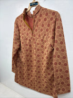 New Women’s Panhandle Slim Tan Red Long Sleeve Half Zip Shirt Size 18 TT-90