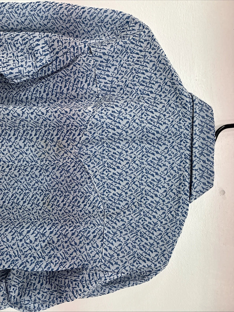 New Women’s Miller Blue Designed Long Sleeve Pearl Snap 16 X 34 XL II-10