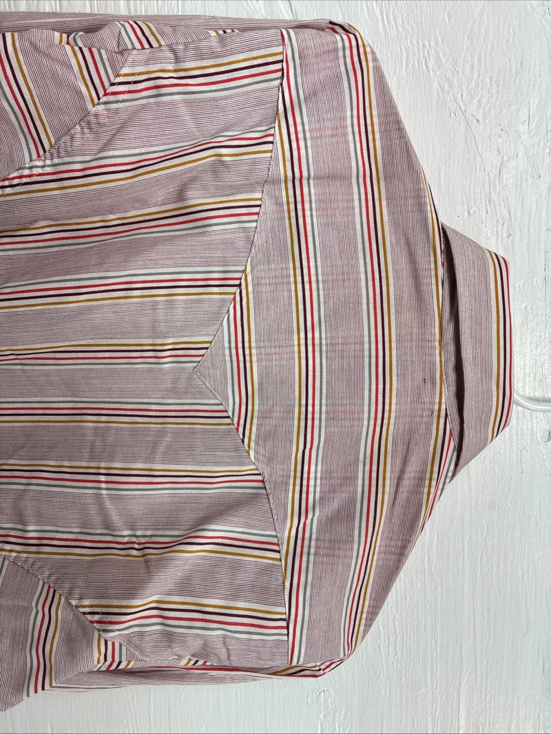 New Men’s Tem Tex Pink Stripe Long Sleeve Pearl Snap 15 Medium X-44
