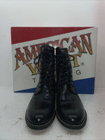 New Men’s Black Lace Up American West Cowboy Boots. 6991 10 E W. 7-103