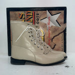 New Women’s Cream Lace Up Texas Brand Cowboy Boots. 4469 10 M. 15-151