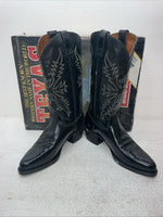 New Men’s Black Texas Brand Cowboy Boots. 1200 8 D. 1-107