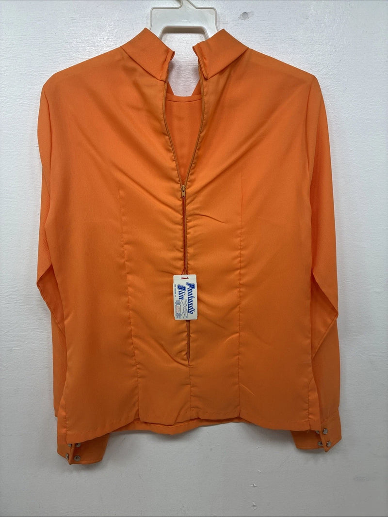 New Women’s Panhandle Slim Orange Long Sleeve Zip Up Size 12 TT-137
