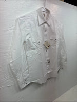 New Kids ELY Classic White Long Sleeve Pearl Snap Size 12 CC-113