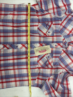 New Women’s Cumberland Pink Purple Plaid Long Sleeve Pearl Snap XL GG-60
