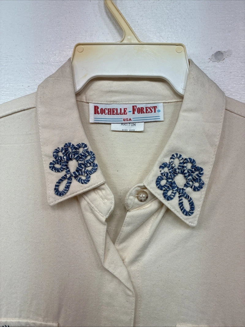 New Women’s Rochelle Forest Tan Designed Long Sleeve Button Up Medium YY-85