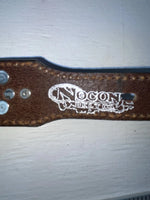 New Brown Genuine Leather Nocona Silver Bling 32” Belt #2434002 JJ-144