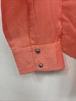New Women’s Cumberland Pink Design Long Sleeve Pearl Snap Small KK-54