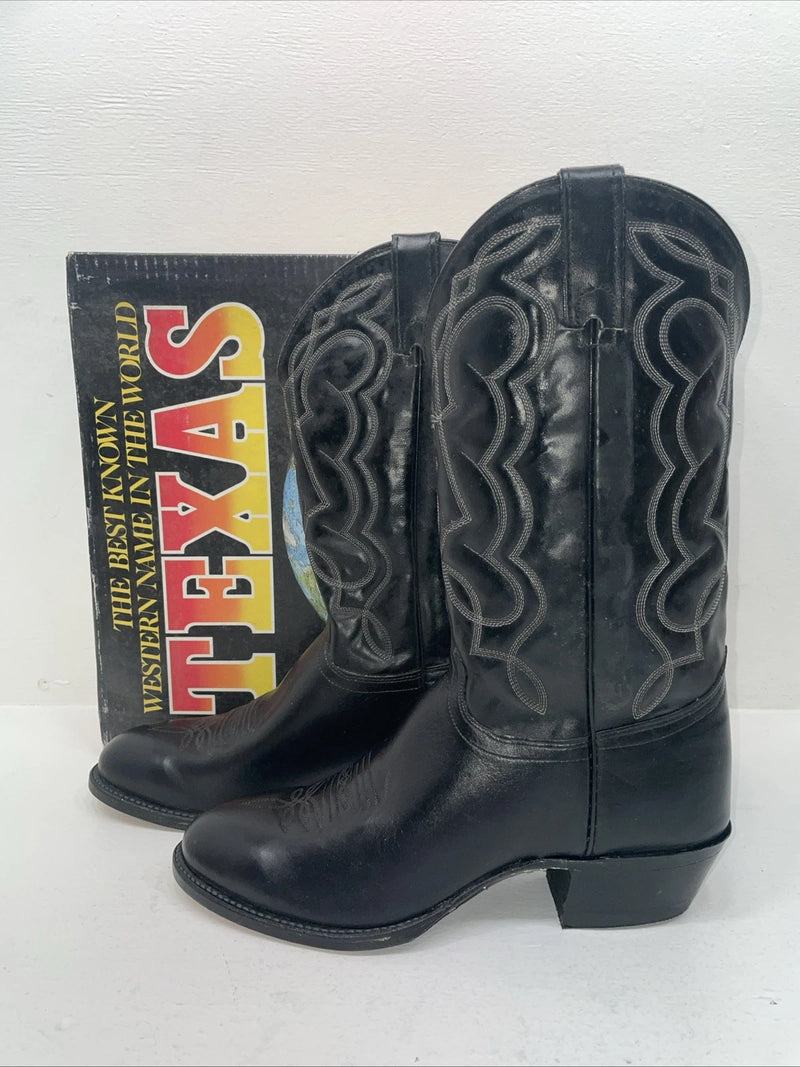 New Men’s Black Texas Brand Cowboy Boots. M 610 10 D. 6-37