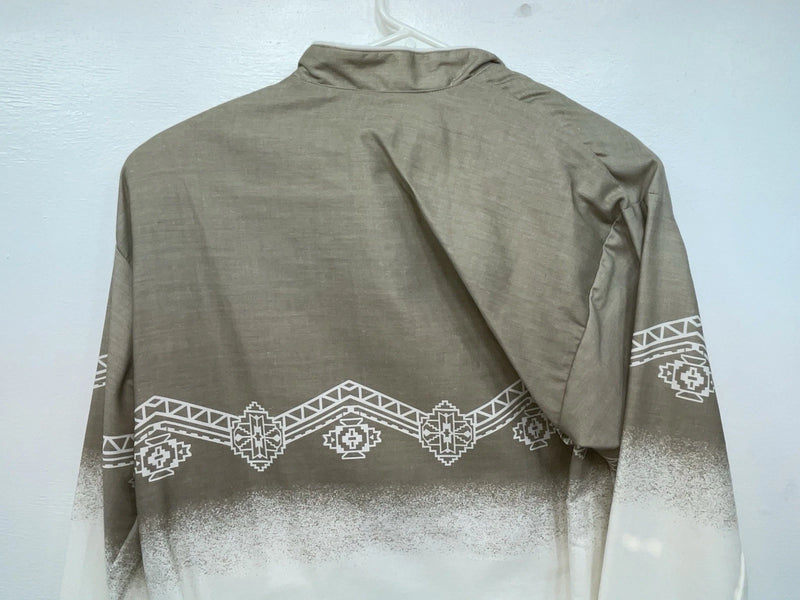 New Men’s Brown White Panhandle Slim Long Sleeve Button Up Shirt S 3B-113
