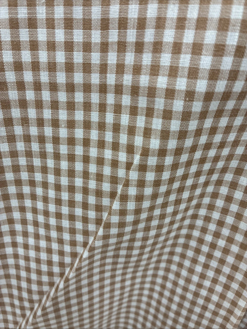 New Men’s Circle S Brown White Checkered Long Sleeve Pearl Snap XL R-14