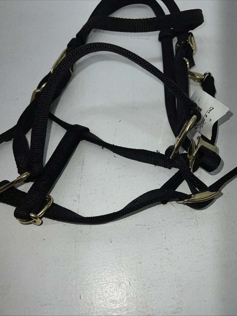New Fabtron Black Nylon Halter/Bridle Trail Combo With Split Reins #NP54-5 W-43