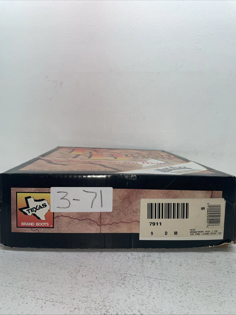 New Men’s Brown Texas Brand Cowboy Boots. 7911 9 D. 3-71