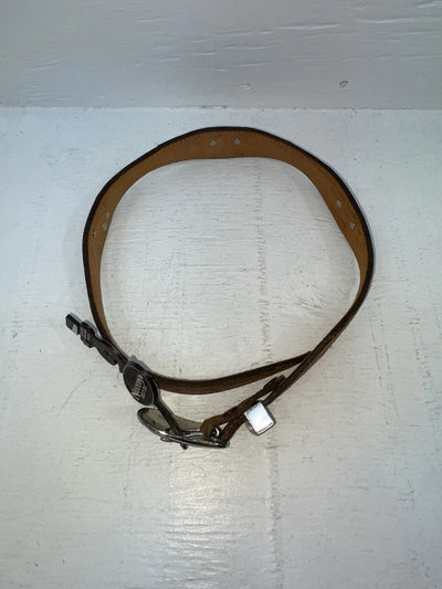 New Brown Genuine Leather Nocona Silver Animal Pendent 24” Belt #605 NN-62