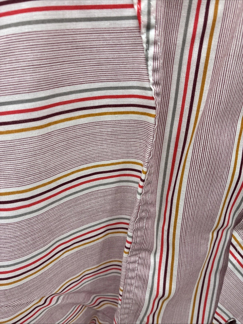 New Men’s Tem Tex Pink Stripe Long Sleeve Pearl Snap 16.5 X 35 Large R-32