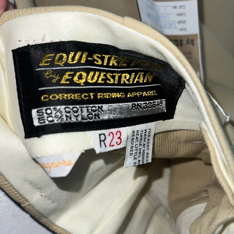 New Women’s Tan Equestrian Equi-stretch English Breeches 23 R C 522 C-40