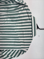 New Women’s Longhorn Green Stripe Short Sleeve Button Up Size 16.5 GG-3