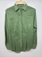 New Men’s Panhandle Slim Green Plaid Long Sleeve Pearl Snap Size 12 KK-61
