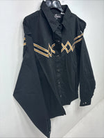 New Woman Western Express Black Deigned Long Sleeve Pearl Snap 2XL GG-49
