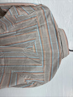 New Men’s Tem Tex Multicolor Stripe Long Sleeve Pearl Snap 16 Large Q-79