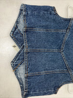 New Children’s ELY Outerwear Denim Short Sleeve Button Up Tank S #141104 3C-51