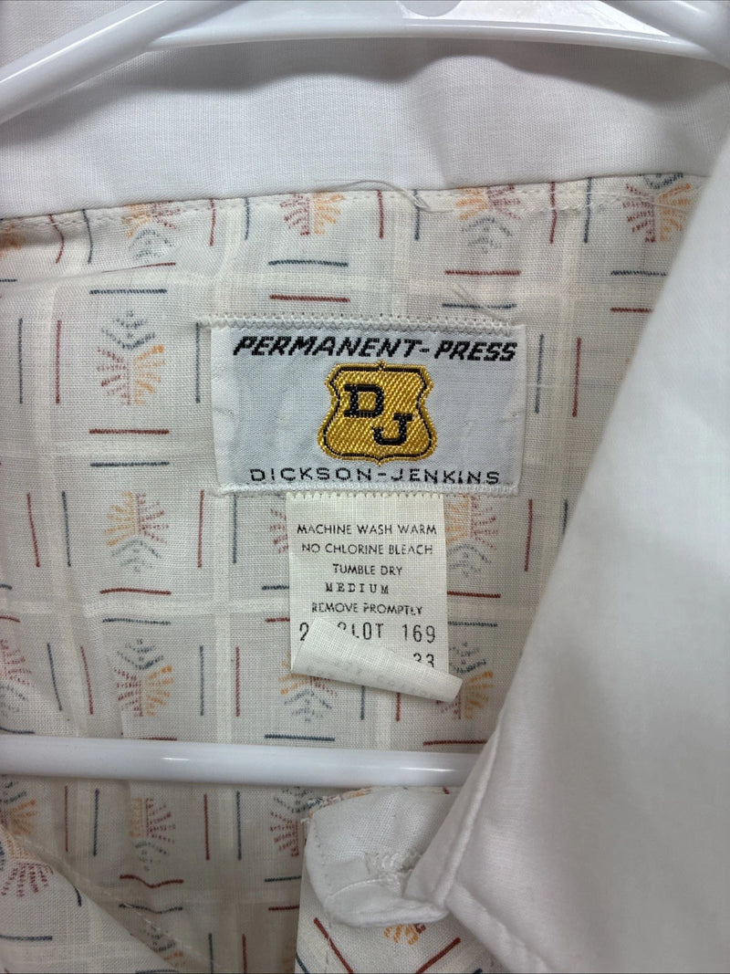 New Men’s Dickson Jenkins White Design Long Sleeve Pearl Snap 17.5 XL CC-57