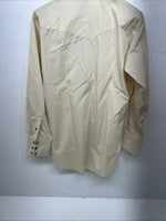 New Men’s Yellow Circle S Pearl Snap Long Sleeve Shirt 15x32 M P-33