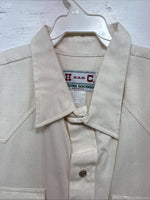 New Men’s H Bar C Yellow Simple Long Sleeve Pearl Snap Medium K-63