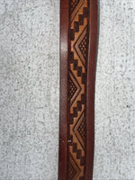 New Brown Genuine Leather Chambers Tooled Belt 34” #6551 Z-8 