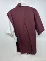 New Women’s Cowboy Threads Purple White Short Sleeve Button Up Size Large TT-67