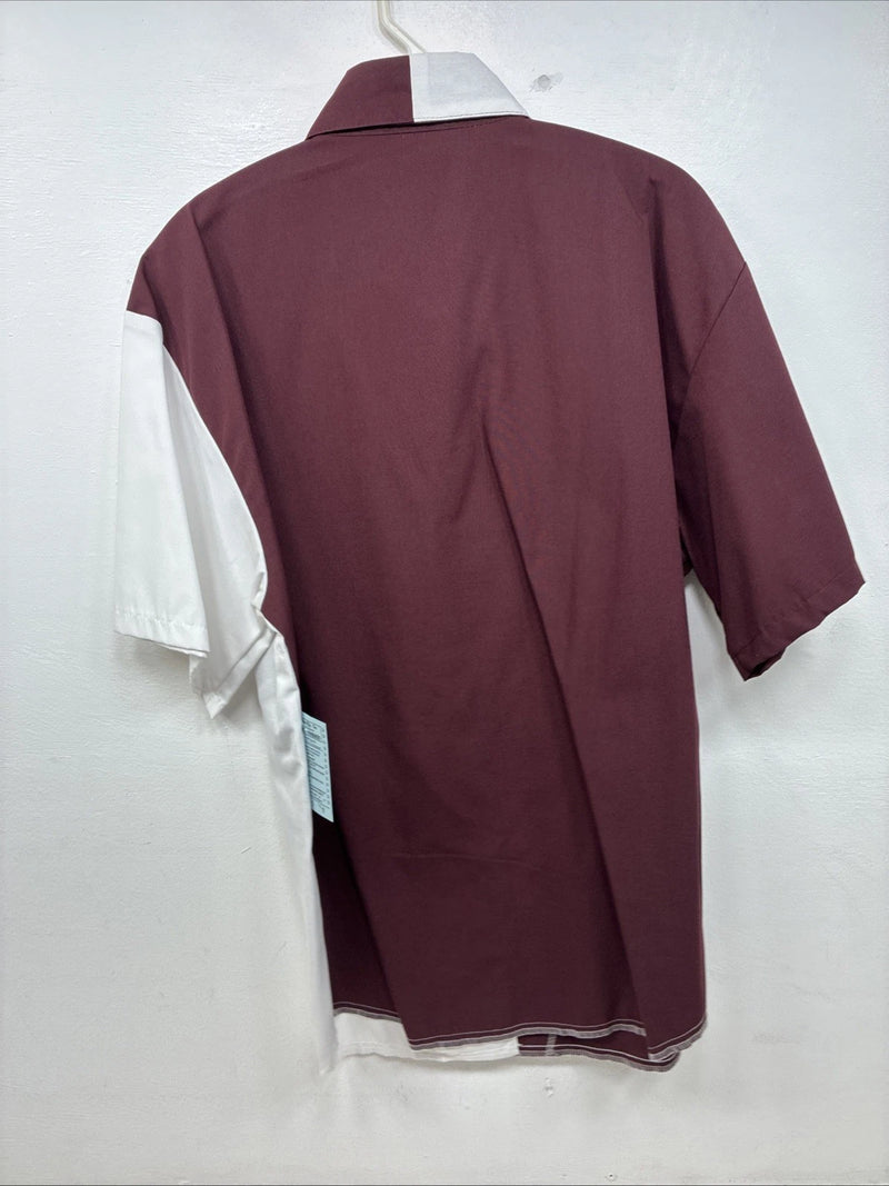 New Women’s Cowboy Threads Purple White Short Sleeve Button Up Size Large TT-67