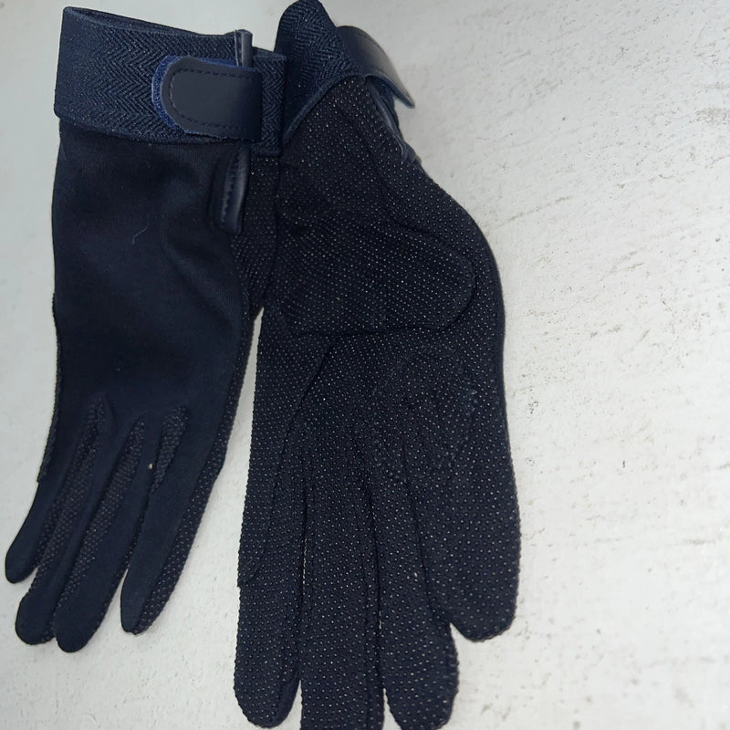 New Navy Blue Cross Country Cotton Pebble Riding Gloves Large E-504