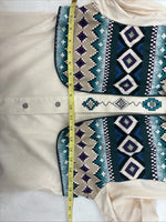New Women’s Roughrider Tan Designed Long Sleeve Button Up Medium YY-96