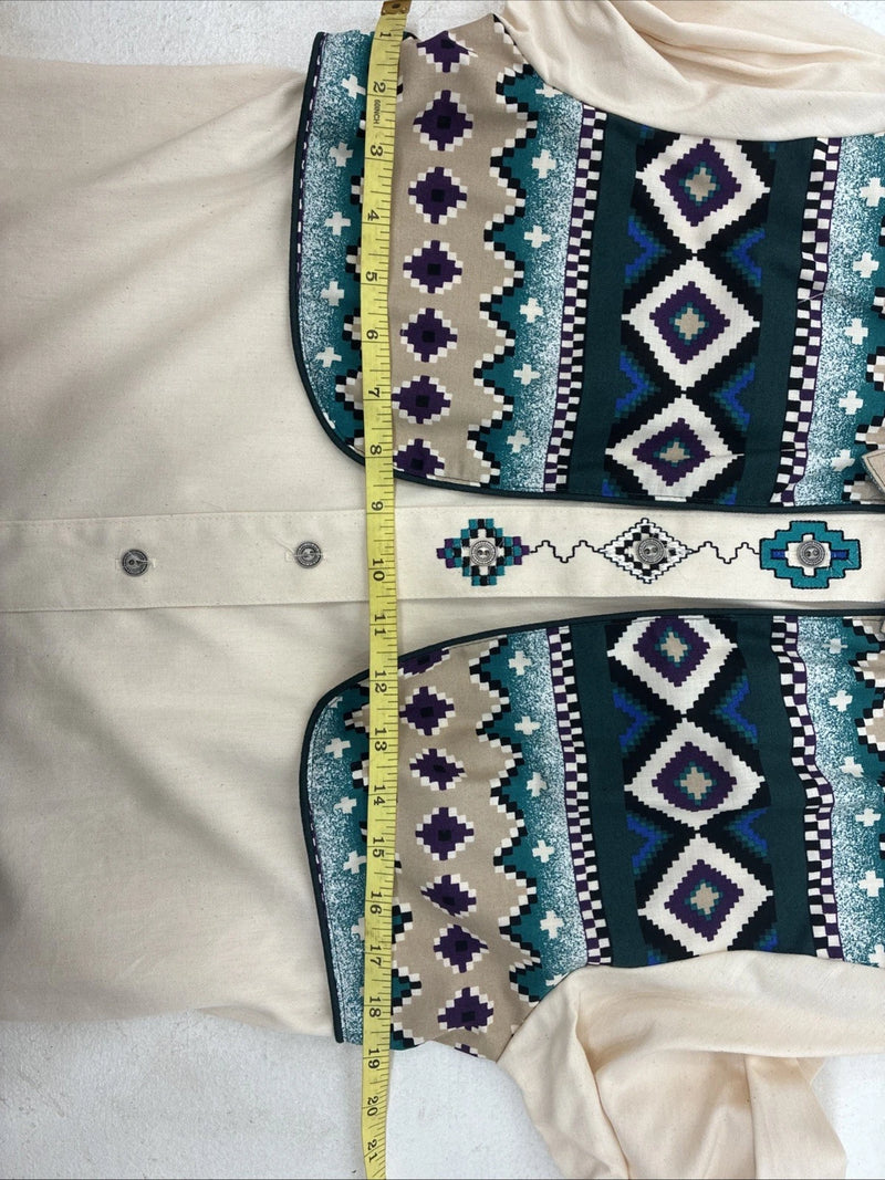New Women’s Roughrider Tan Designed Long Sleeve Button Up Medium YY-96