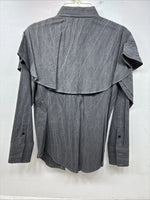 New women’s Longhorn Gray Long Sleeve Button Up Size 30 MM-74