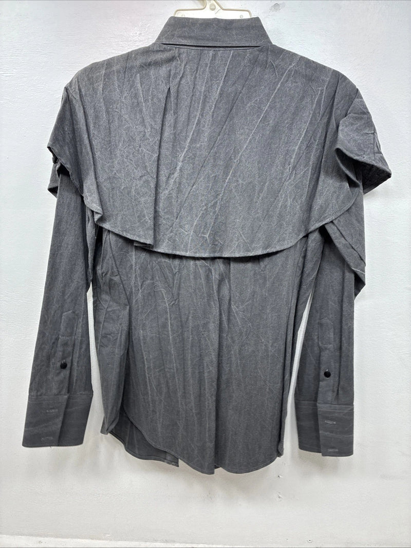 New women’s Longhorn Gray Long Sleeve Button Up Size 30 MM-74