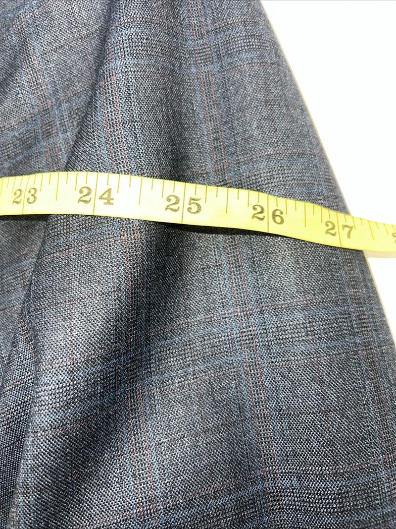 New Men’s Circle S Blue Plaid Suit Jacket 48R #25832 X-607