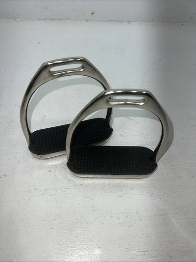 New Tough 1 Chrome Plated Iron 4 1/2” English Stirrups #24-3016 C-501