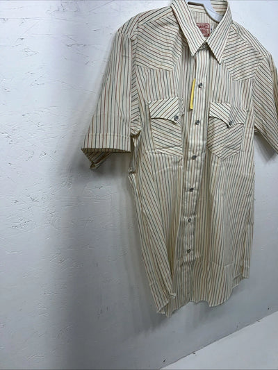 New Men’s Multicolor HbarC Ranchwear Short Sleeve Pearl Snap Shirt. 16 L S-14