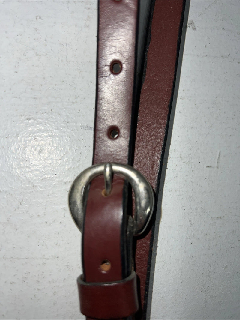 New Dark Oil Brown Genuine Leather Breatcollar With Metal Chest Piece Y-27