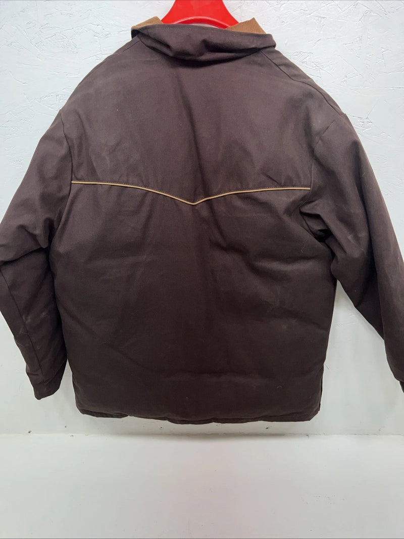 New Men’s Comfy Brown Nylon Winter Jacket XL #05324-501 3C-53