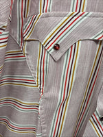 New Men’s Tem Tex Pink Stripe Long Sleeve Pearl Snap 16 X 35 Large Q-109