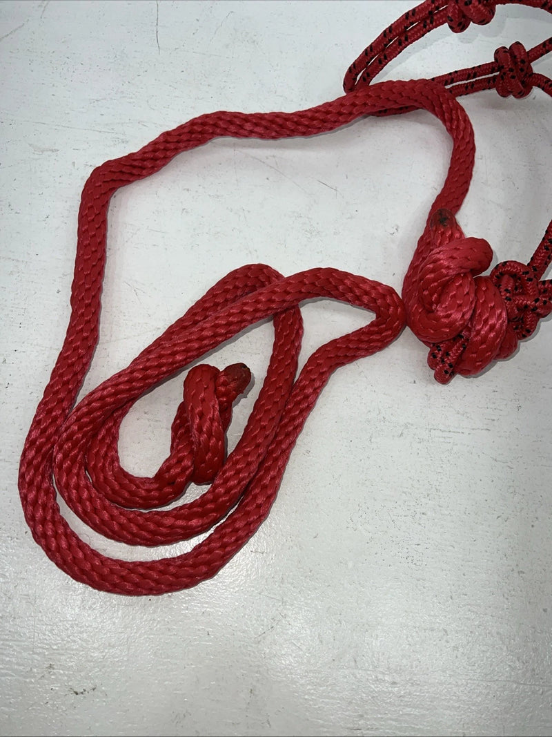 New Tough Red 1 Poly Rope Halter And 8” Lead Rope #50-1010 G-505