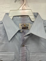New Men’s Texas Sage Blue Short Sleeve Pearl Snap 16.5 Large Q-82